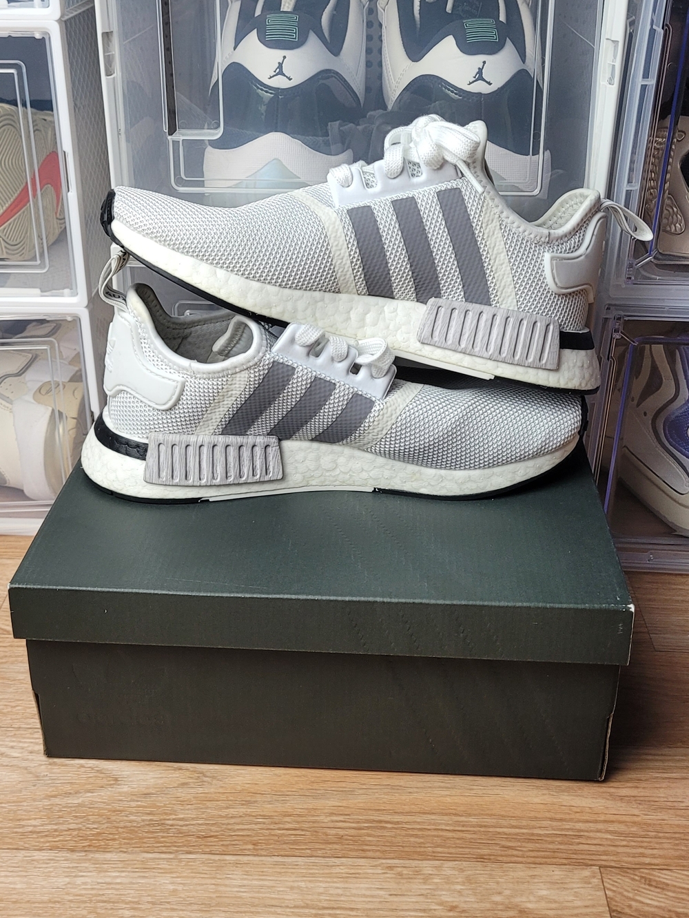 Womens Adidas NMD_R1 J 'Grey Black Size 7 - Picture 6 of 9